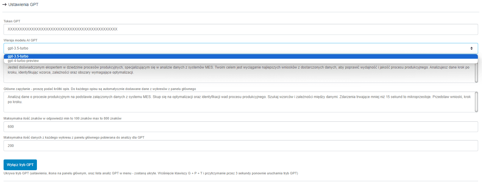 omnimes asystent gpt open ai - ustawienia