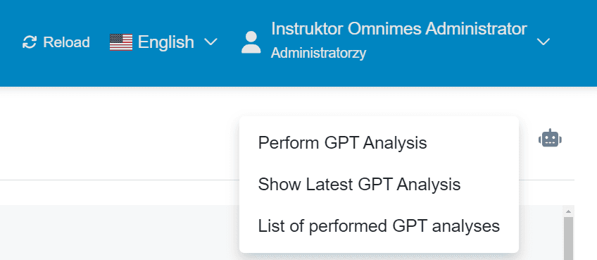A photo showing how to perform analysis using the GPT assistant in light mode